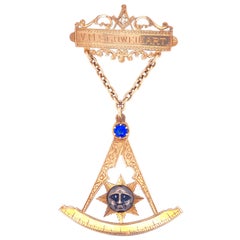 Freemasonry Antique Gold Badge/Pin, Aberdeen Lodge 1927