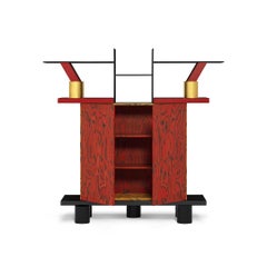 Freemont-Konsole aus vergoldetem Holz, von Ettore Sottsass für Memphis Milano Collection