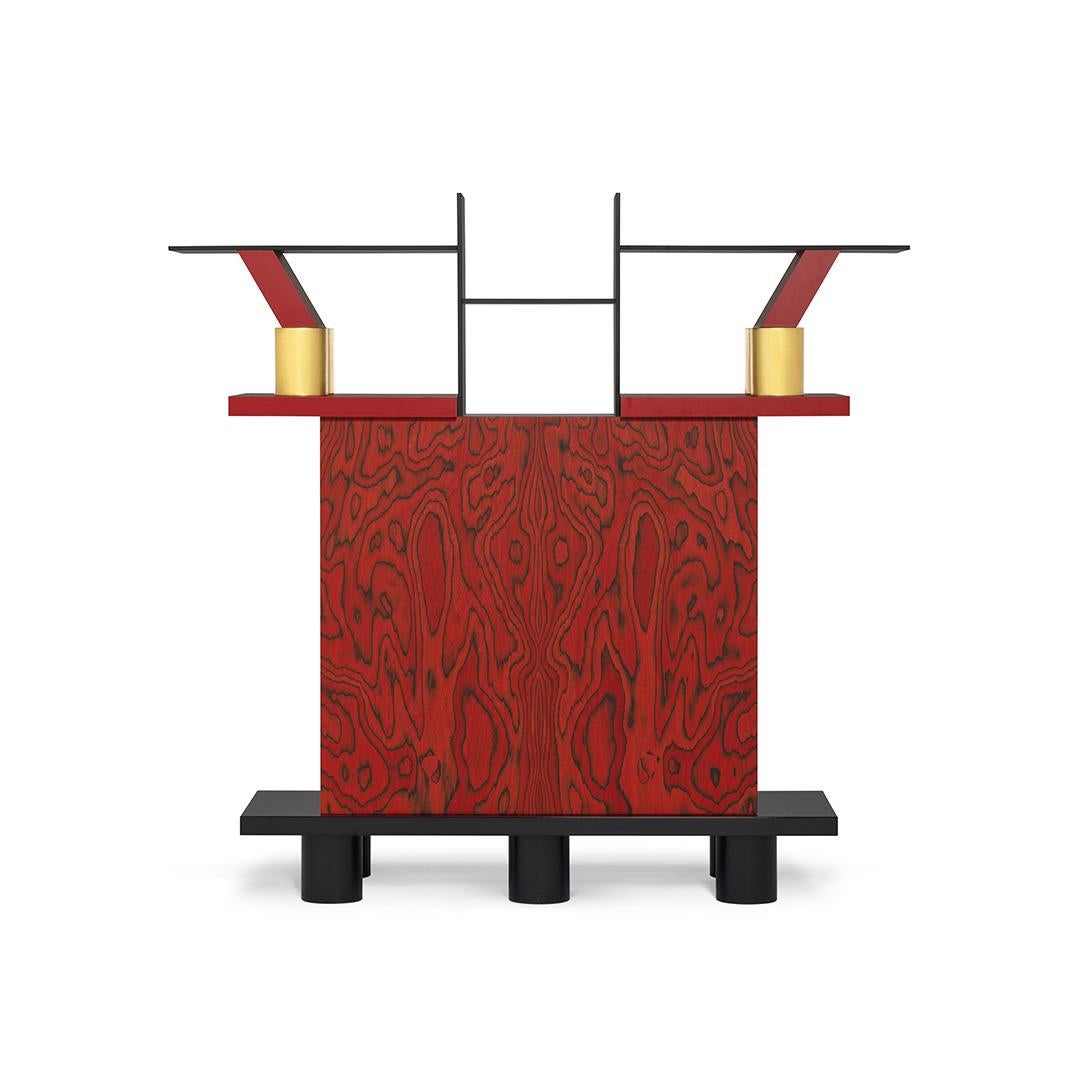 Modern Freemont Gilded Wood Console, by Ettore Sottsass for Memphis Milano Collection For Sale