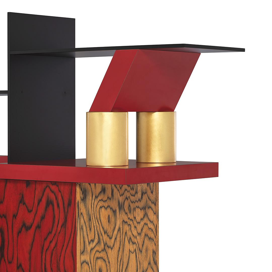 Freemont Gilded Wood Console, by Ettore Sottsass for Memphis Milano Collection In New Condition For Sale In La Morra, Cuneo