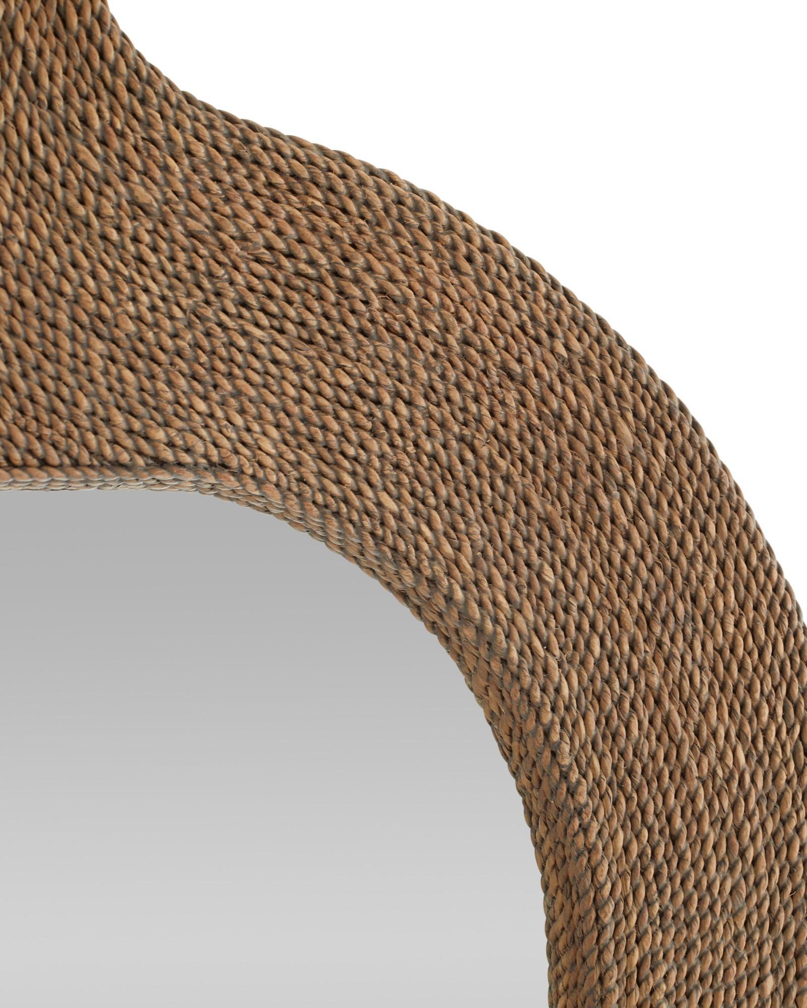 Contemporary Freeport Mirror WMS05 - tobacco-stained abaca rope For Sale