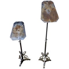 Antique Freestanding Adjustable Nickel-Plated Shoe Display Stands, circa 1910