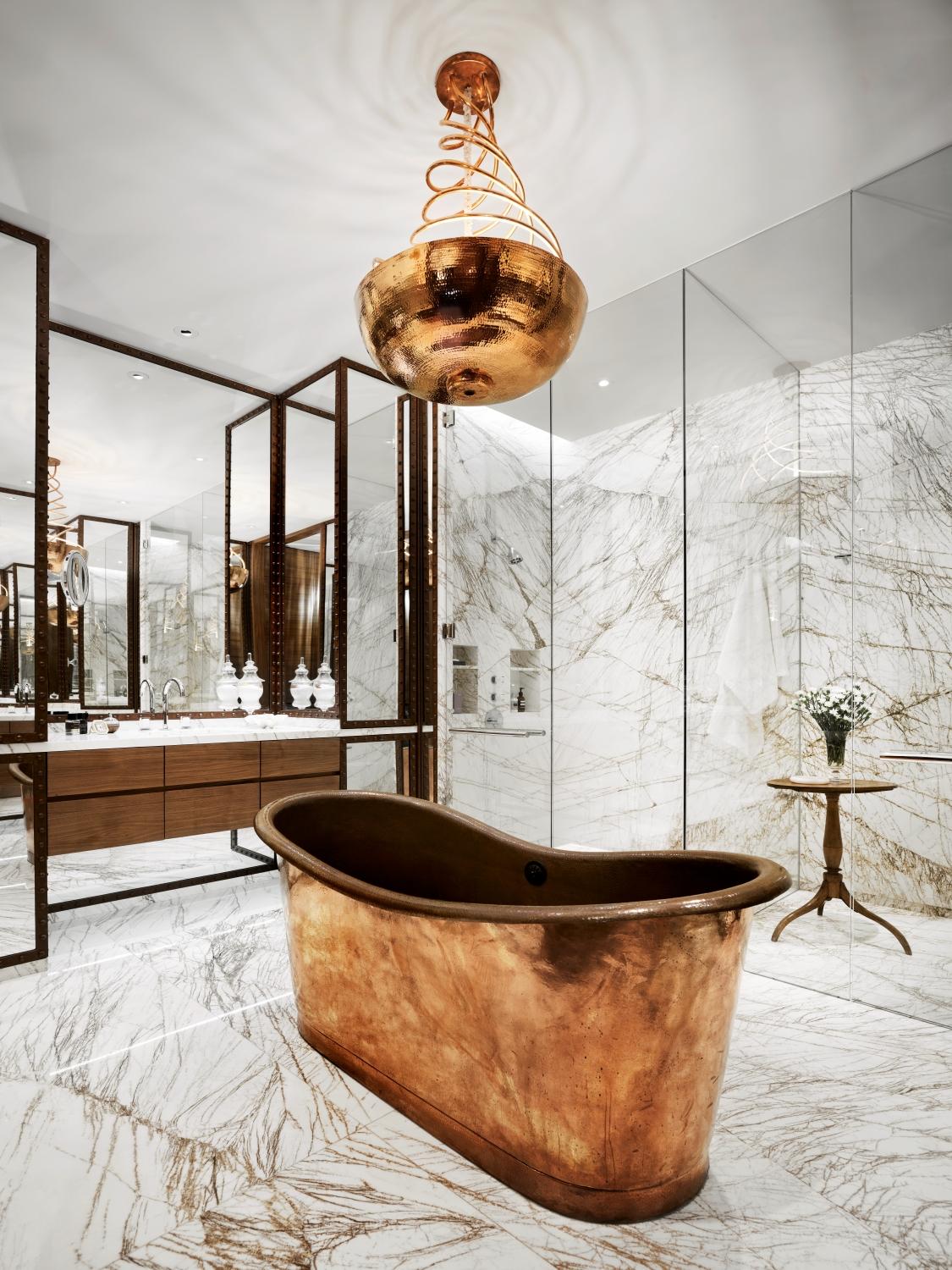 Bañera exenta de cobre martillado - A medida en venta 2