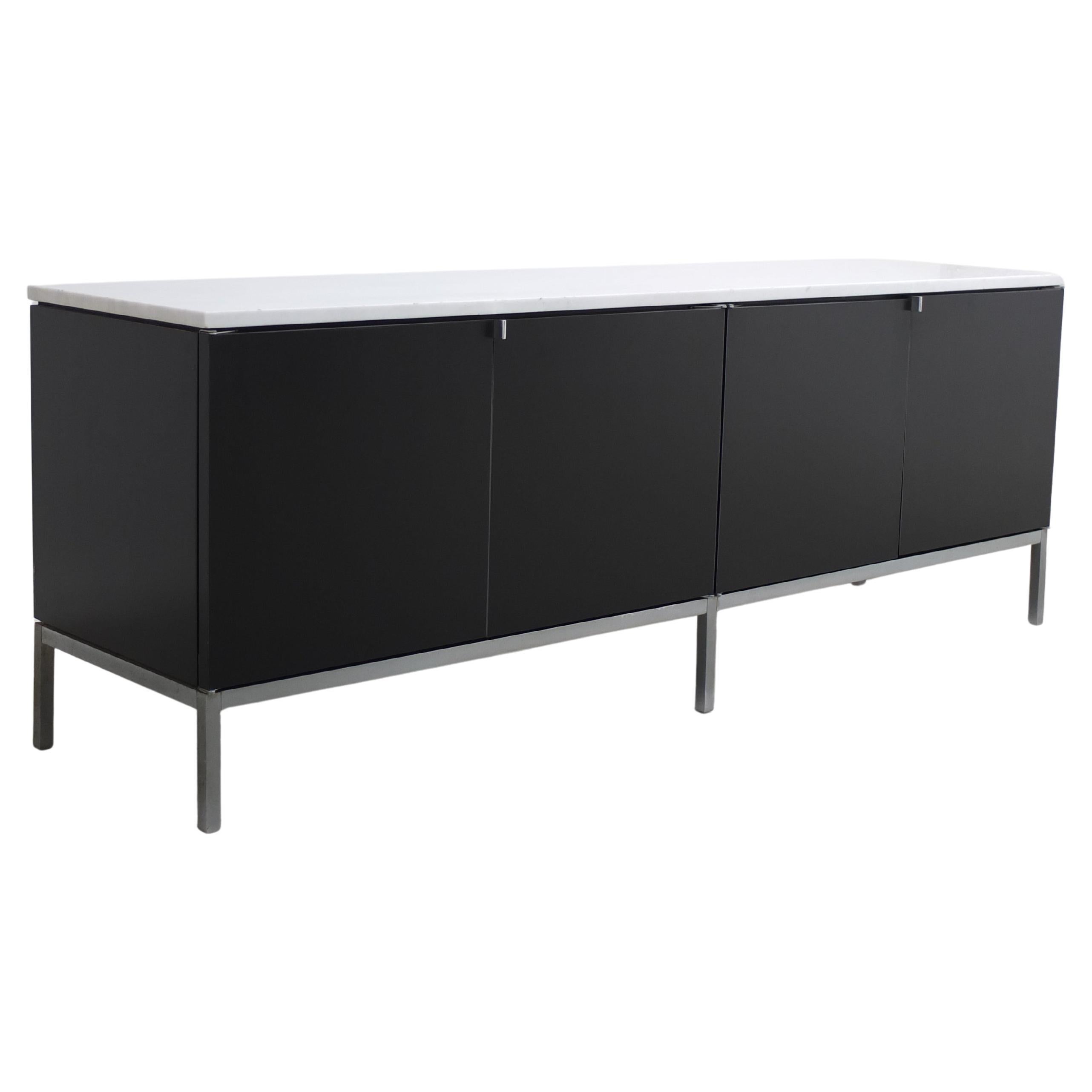 Crédence autoportante en noir et marbre par Florence Knoll pour Knoll, 1961 en vente