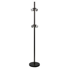 Freestanding Blackened Brass Coat Rack 10-hooks, Marble Base, Coat Tree, Stand