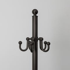 Freestanding Blackened Brass Coat Rack, Marble Base, Coat Tree, Stand