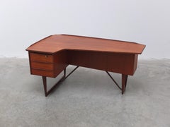 Freestanding 'Boomerang' Desk in Teak by Peter Løvig Nielsen, 1968
