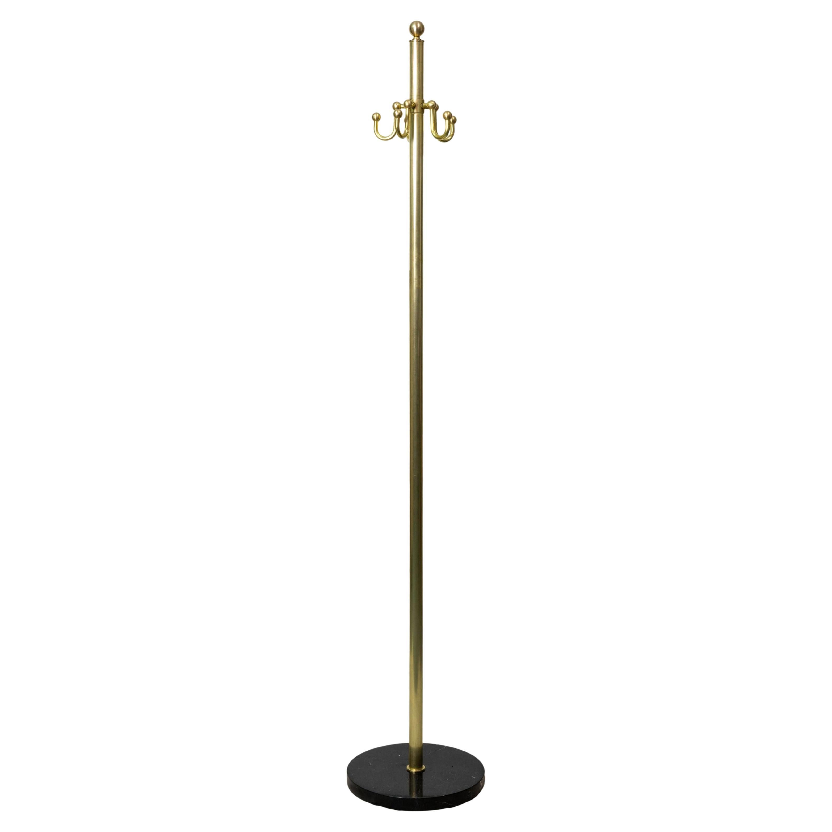 Freestanding Brass Coat Rack 5-hook, Marble Base, Coat Tree, Stand, Customizable