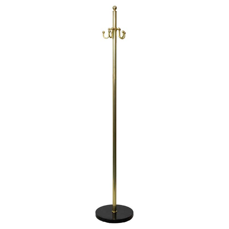 Freestanding Brass Coat Rack 10-hooks, Marble Base, Coat Tree, Stand ...