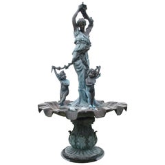 Freestanding Bronze Fountain with Putti, Beginning of the 20th Century