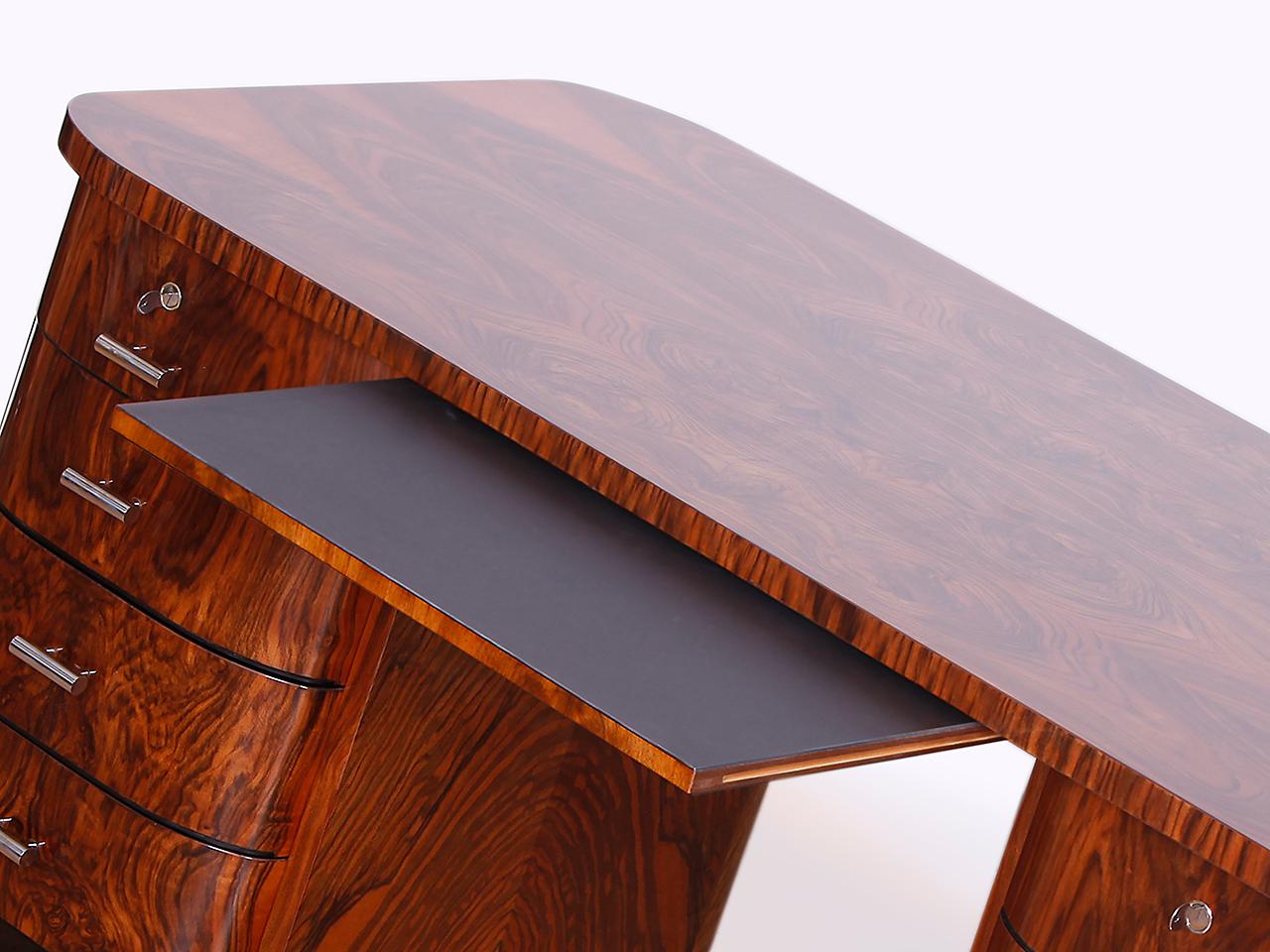 Bureau tchèque Art Déco chromé autoportant H - 178 par Jindrich Halabala en vente 3