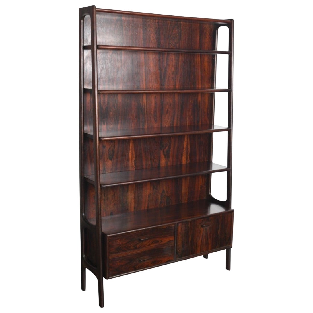 Freestanding Danish Bookcase in Brazilian Rosewood