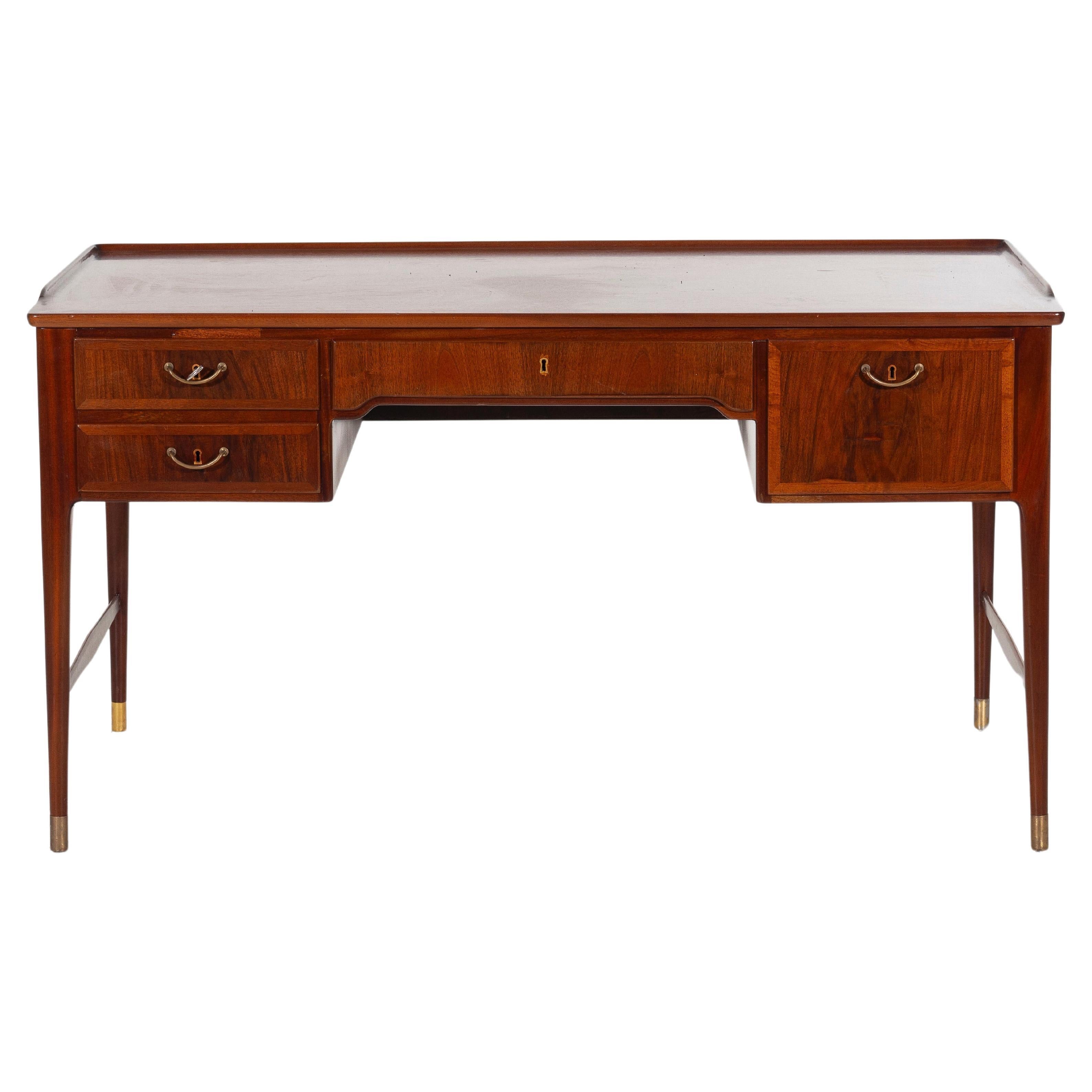 Freestanding Danish writing desk with bronze feets, 1960’s.