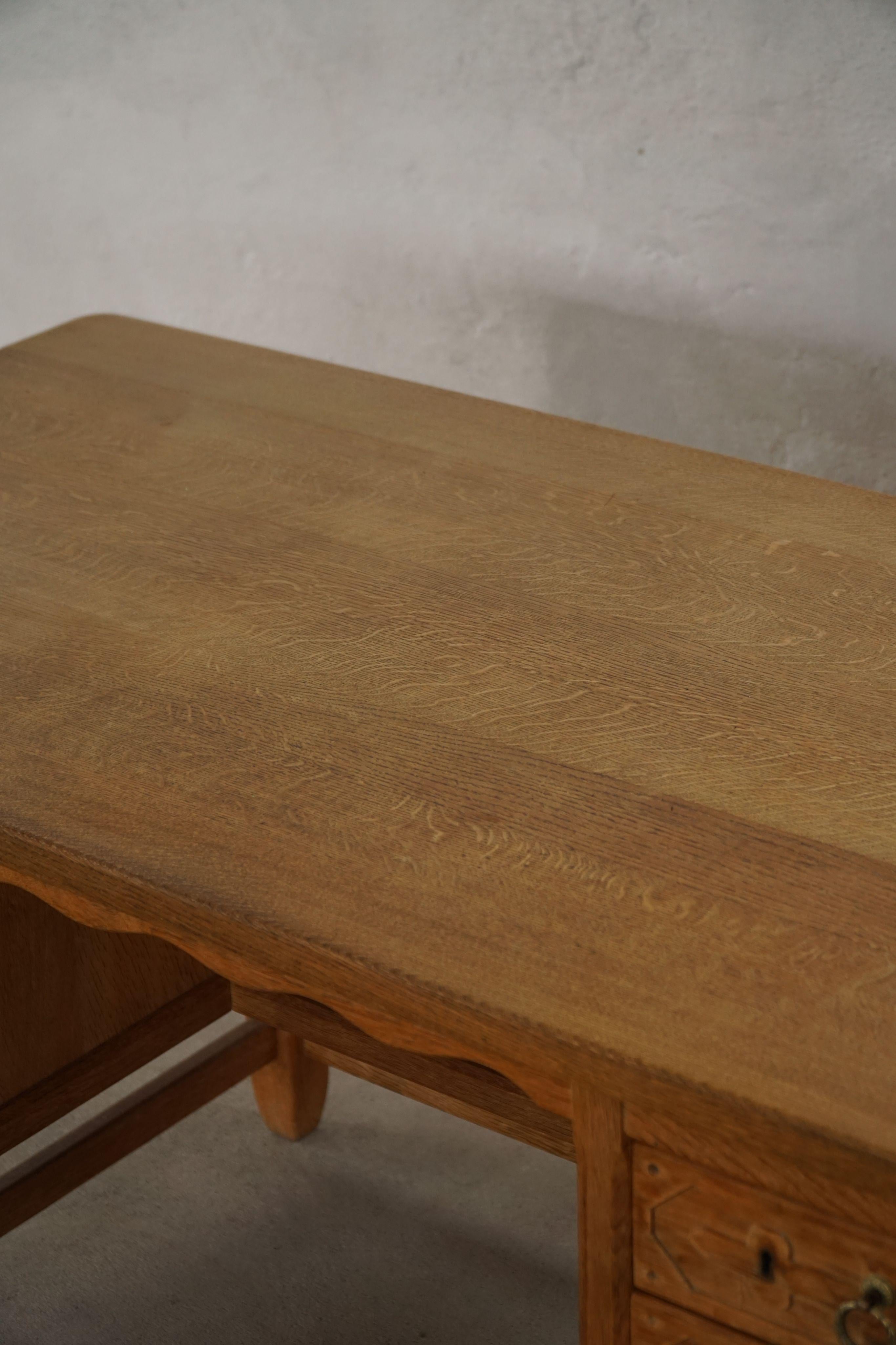 Freestanding Desk in Oak, Danish Mid Century Modern, Henning Kjærnulf, 1950s For Sale 6