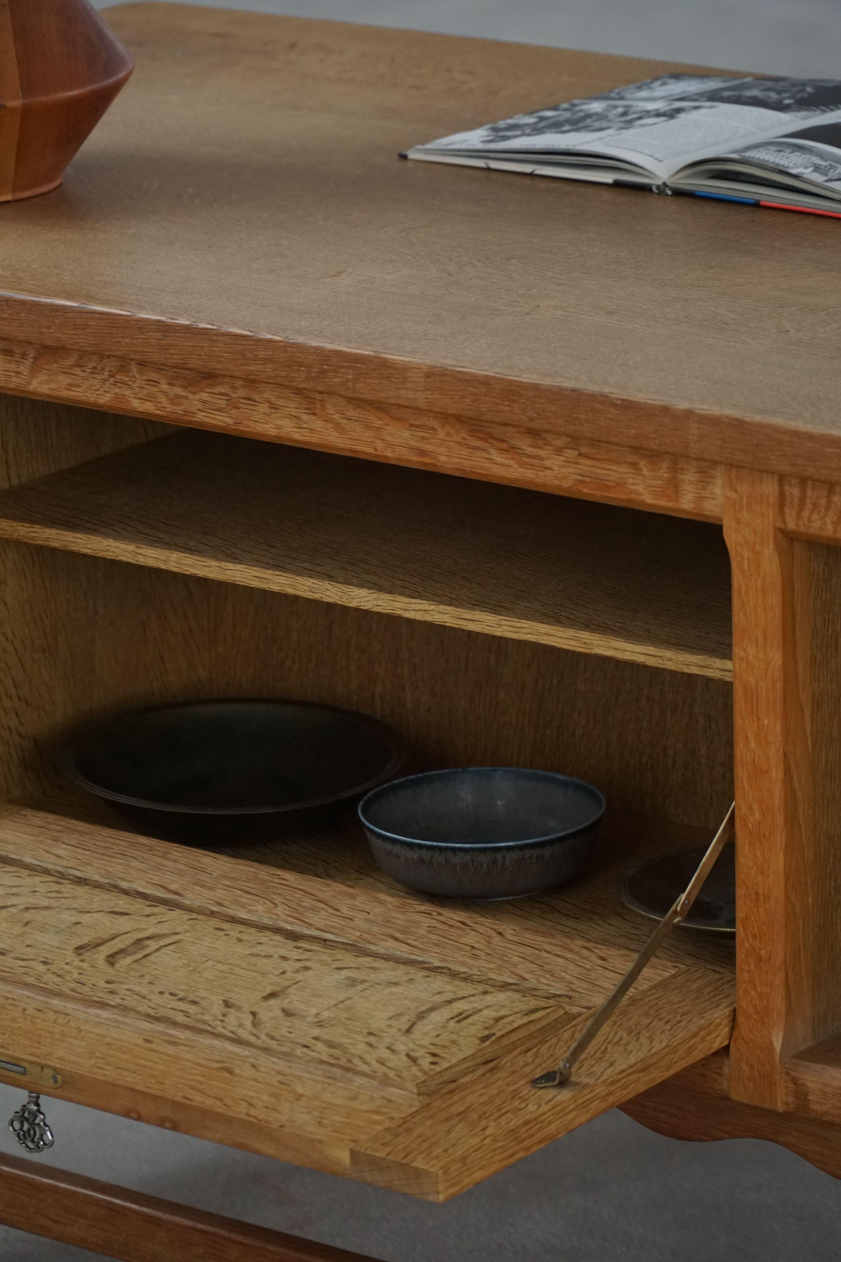 Freestanding Desk in Oak, Danish Mid Century Modern, Henning Kjærnulf, 1950s For Sale 7