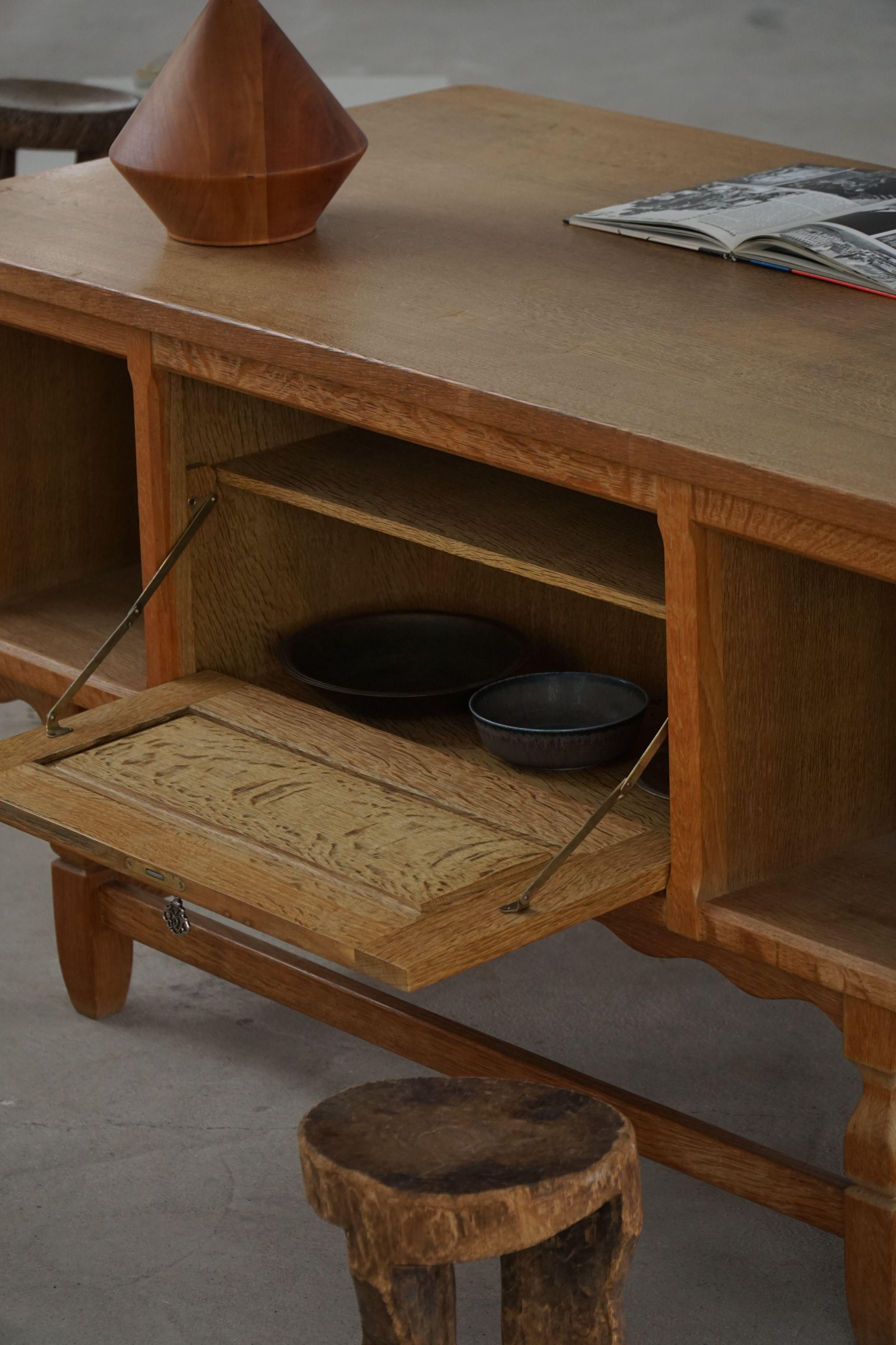 Freestanding Desk in Oak, Danish Mid Century Modern, Henning Kjærnulf, 1950s For Sale 11