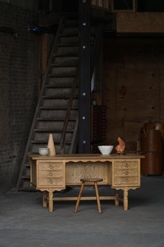 Freestanding Desk in Oak, Danish Mid Century Modern, Henning Kjærnulf, 1950s
