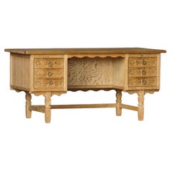 Freestanding Desk in Oak, Danish Mid Century Modern, Henning Kjærnulf, 1950s