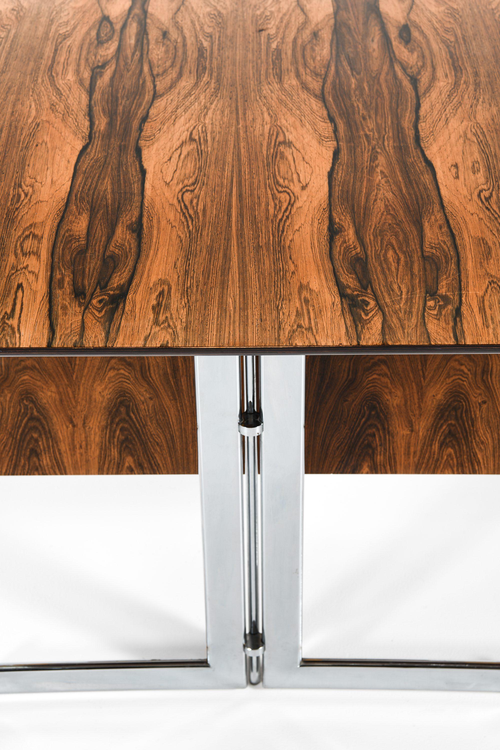 Freestanding Desk in Rosewood and Chromed Steel by Jan Lunde Knudsen, 1960's For Sale 5