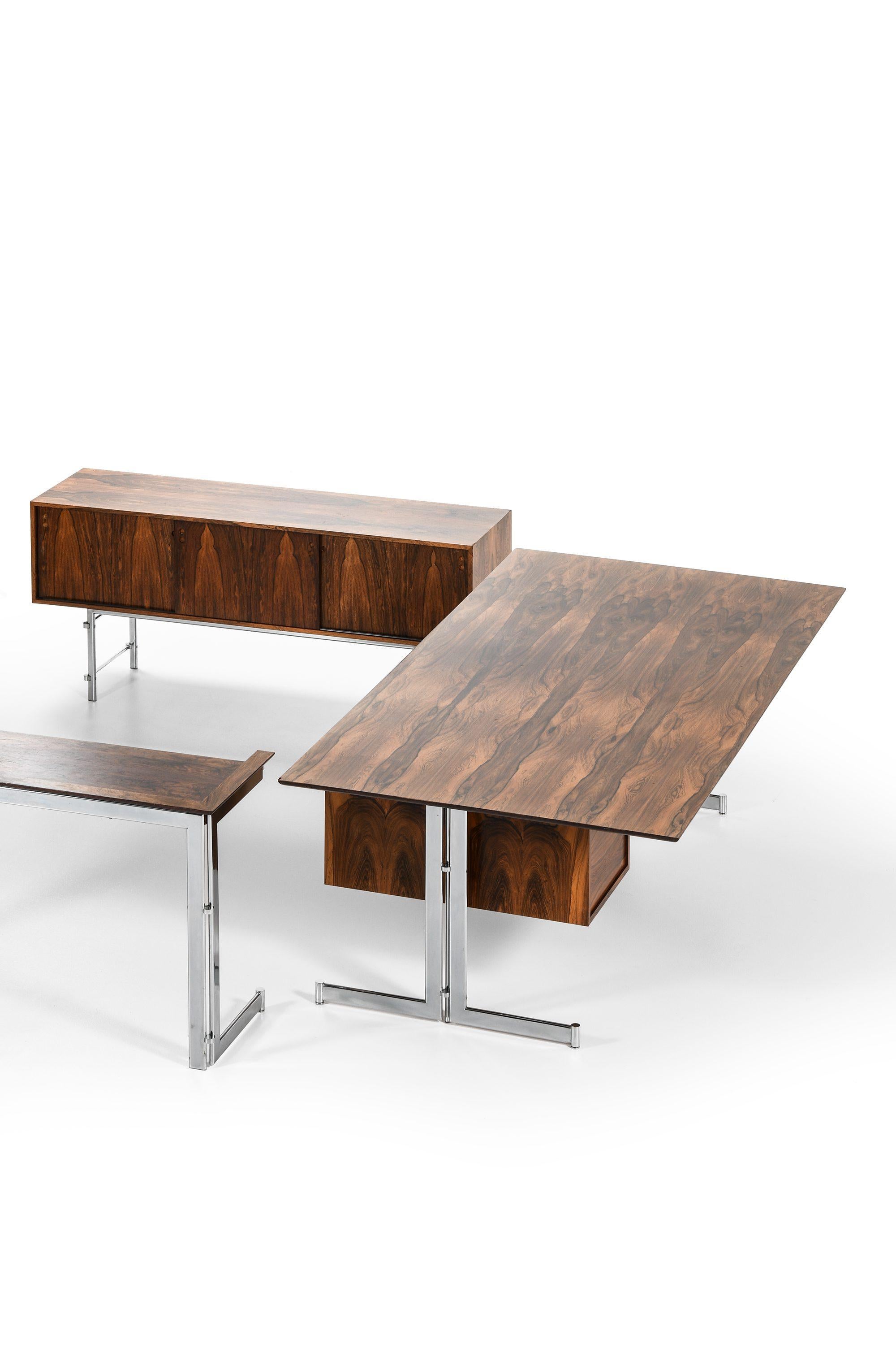 Freestanding Desk in Rosewood and Chromed Steel by Jan Lunde Knudsen, 1960's For Sale 6