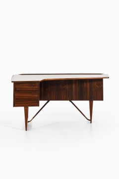 Freestanding Desk in Rosewood, Brass by Peter Løvig Nielsen, 1950's