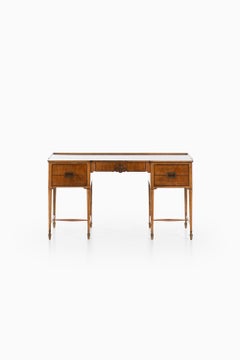 Freestanding Desk in Walnut and Brass Produced in Denmark
