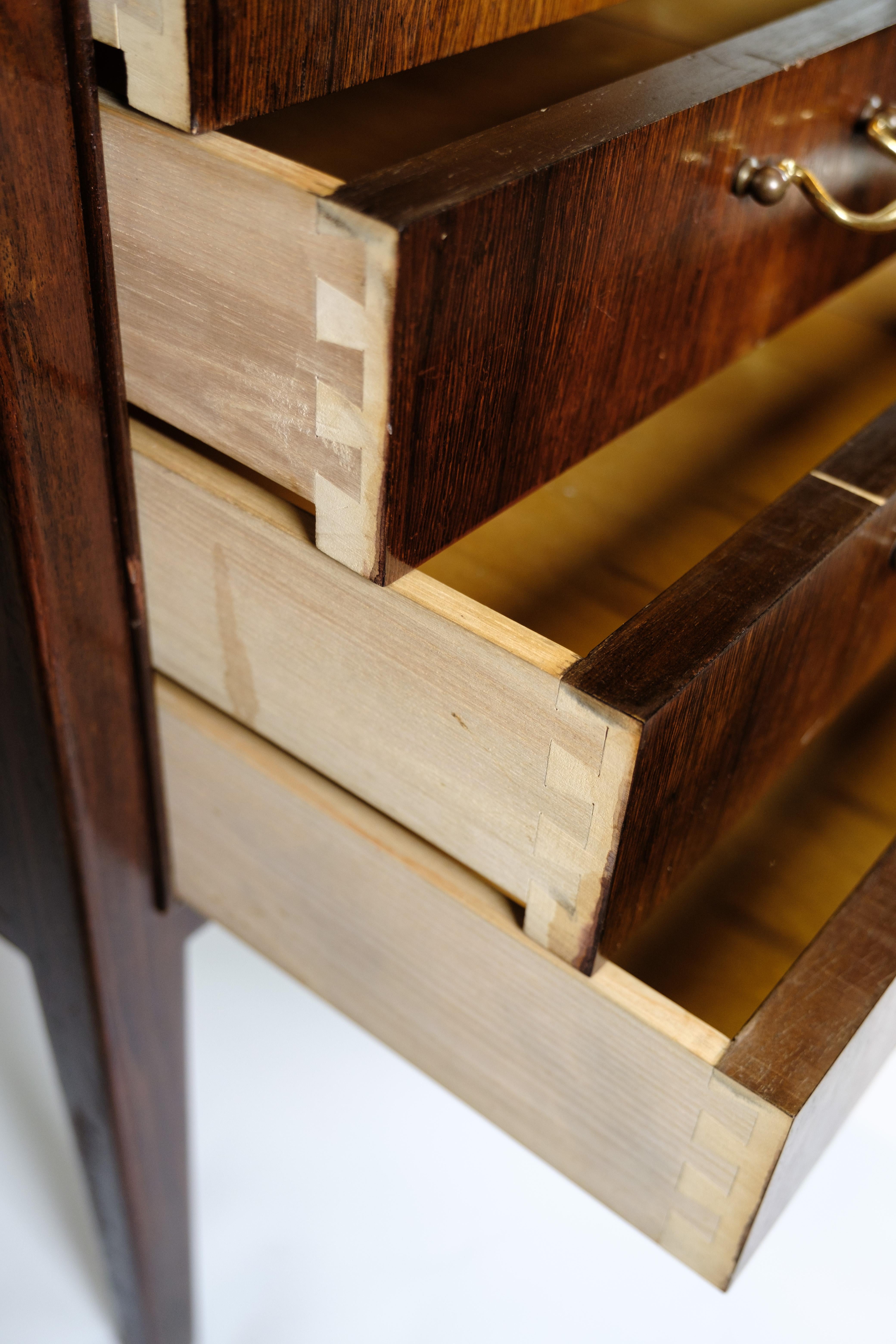 Freestanding Desk Made In Rosewood & Brass Handles By Jacob Kjaer From 1960s 4