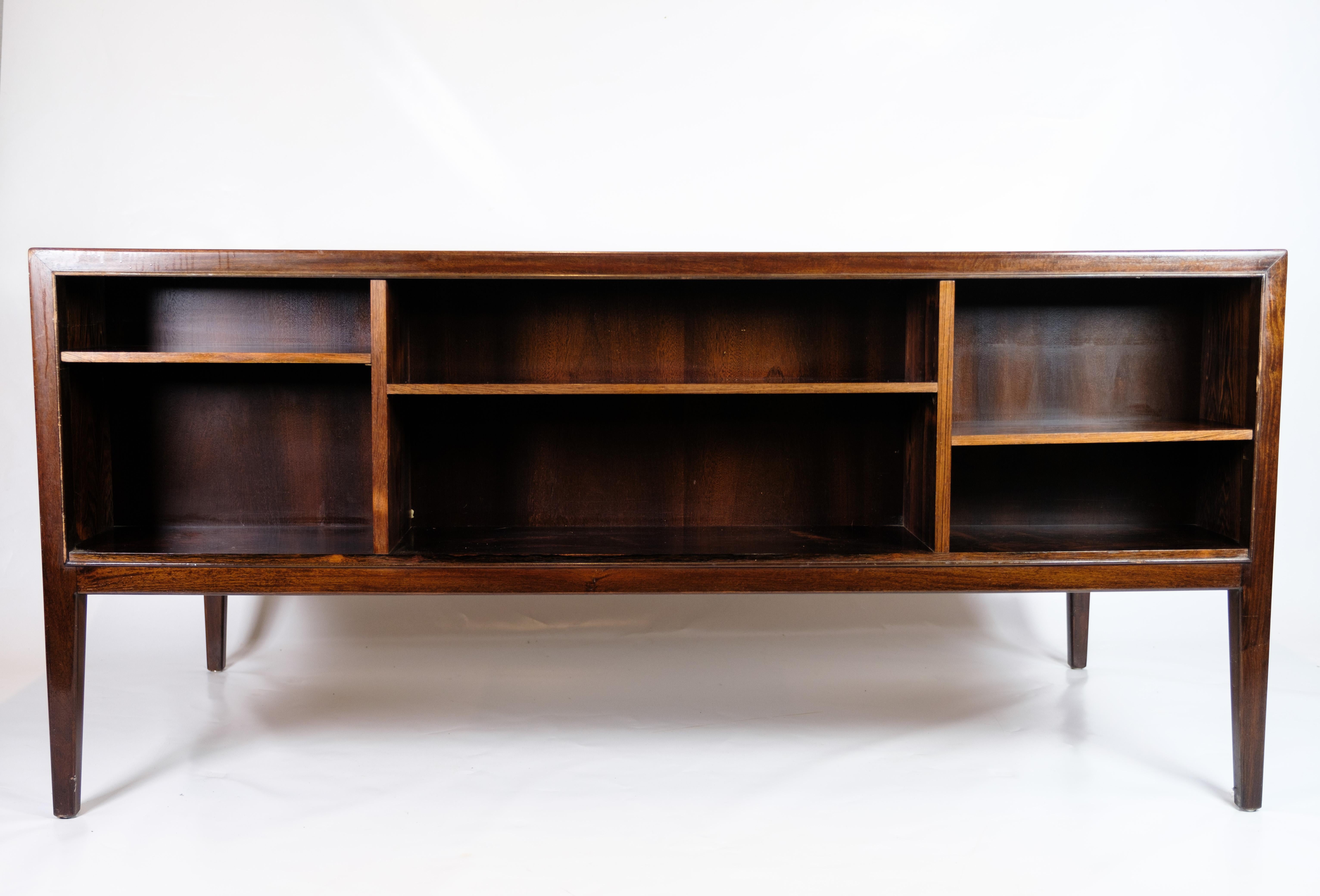 Freestanding Desk Made In Rosewood & Brass Handles By Jacob Kjaer From 1960s 6