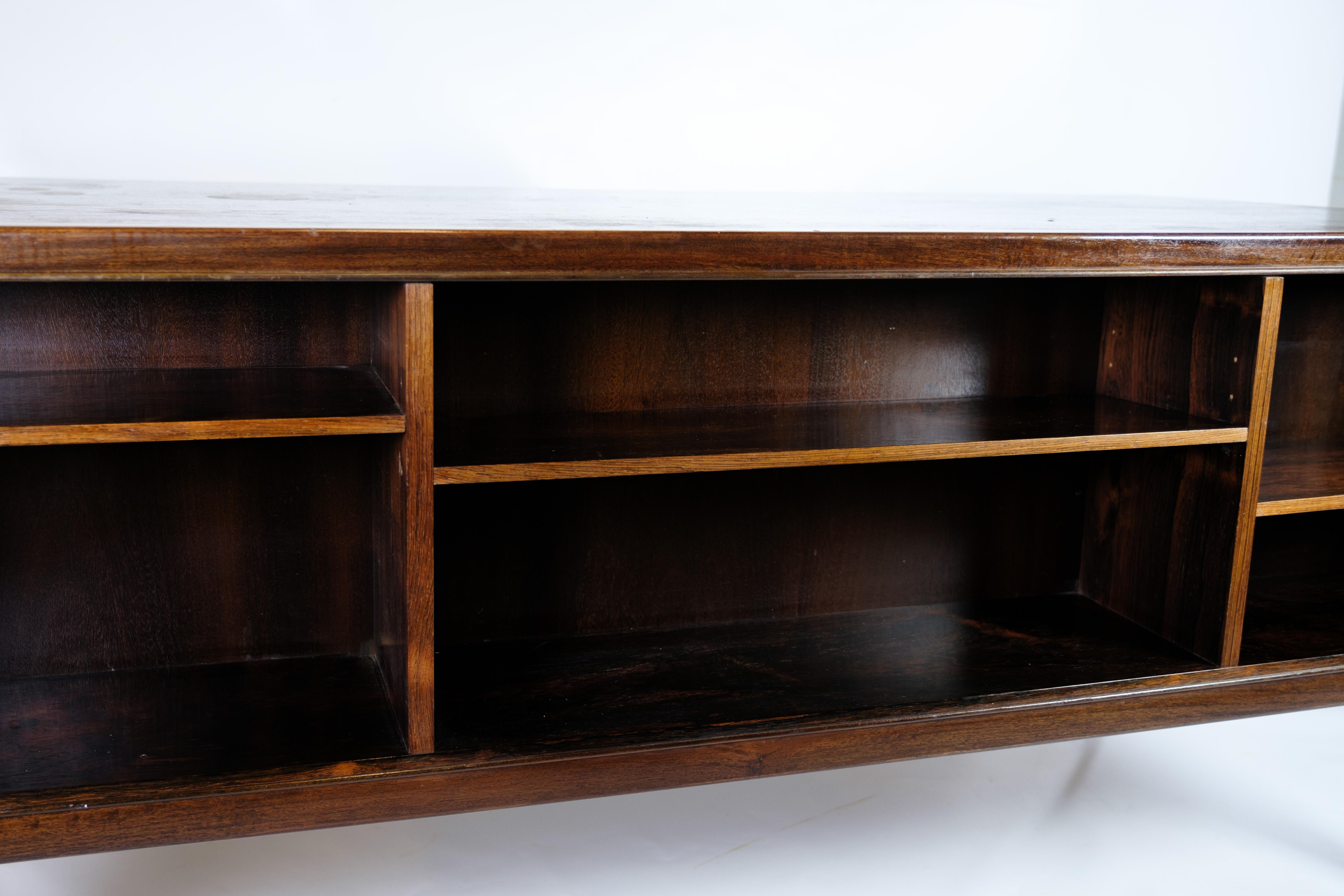 Freestanding Desk Made In Rosewood & Brass Handles By Jacob Kjaer From 1960s 7