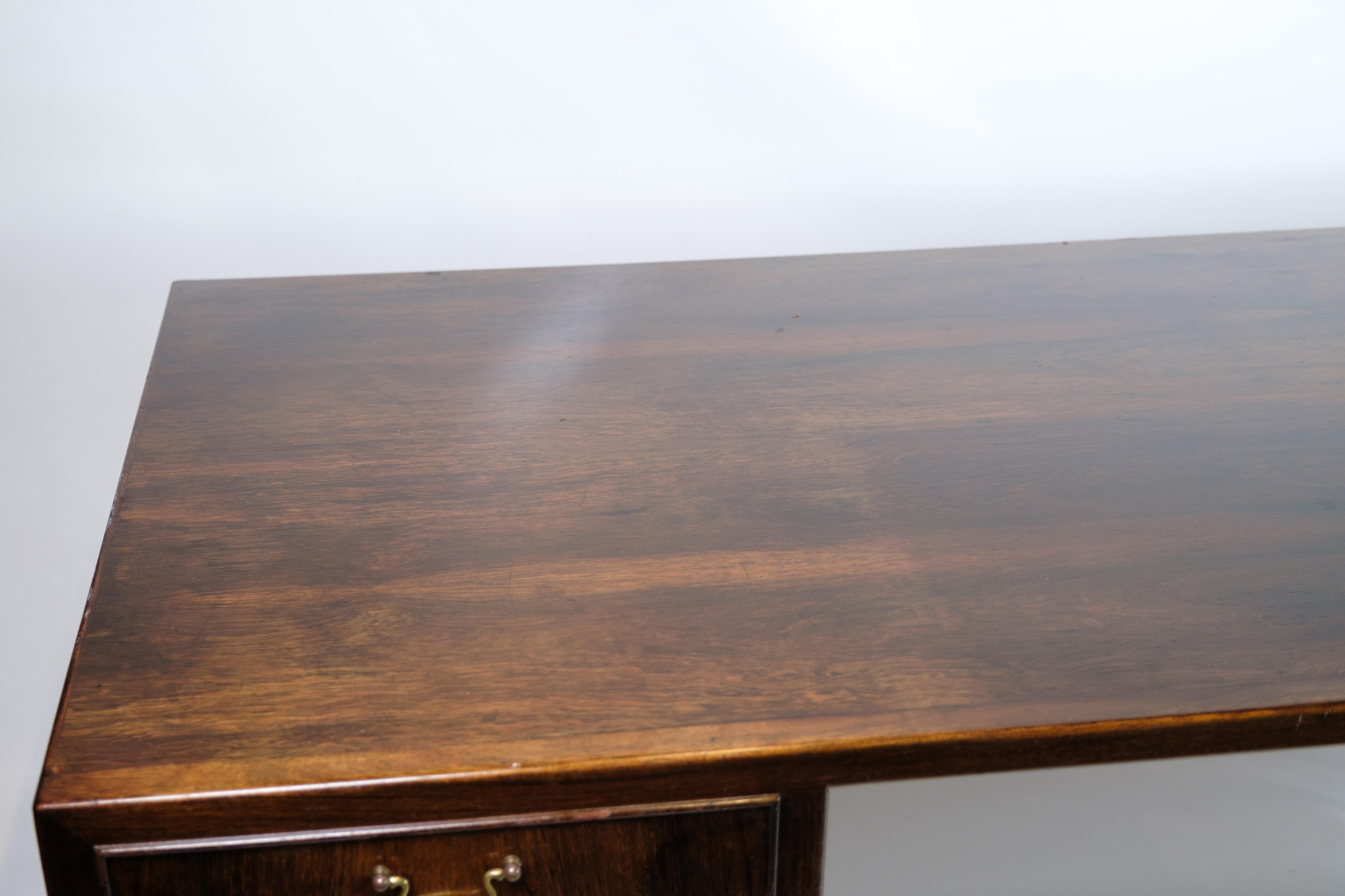Danish Freestanding Desk Made In Rosewood & Brass Handles By Jacob Kjaer From 1960s