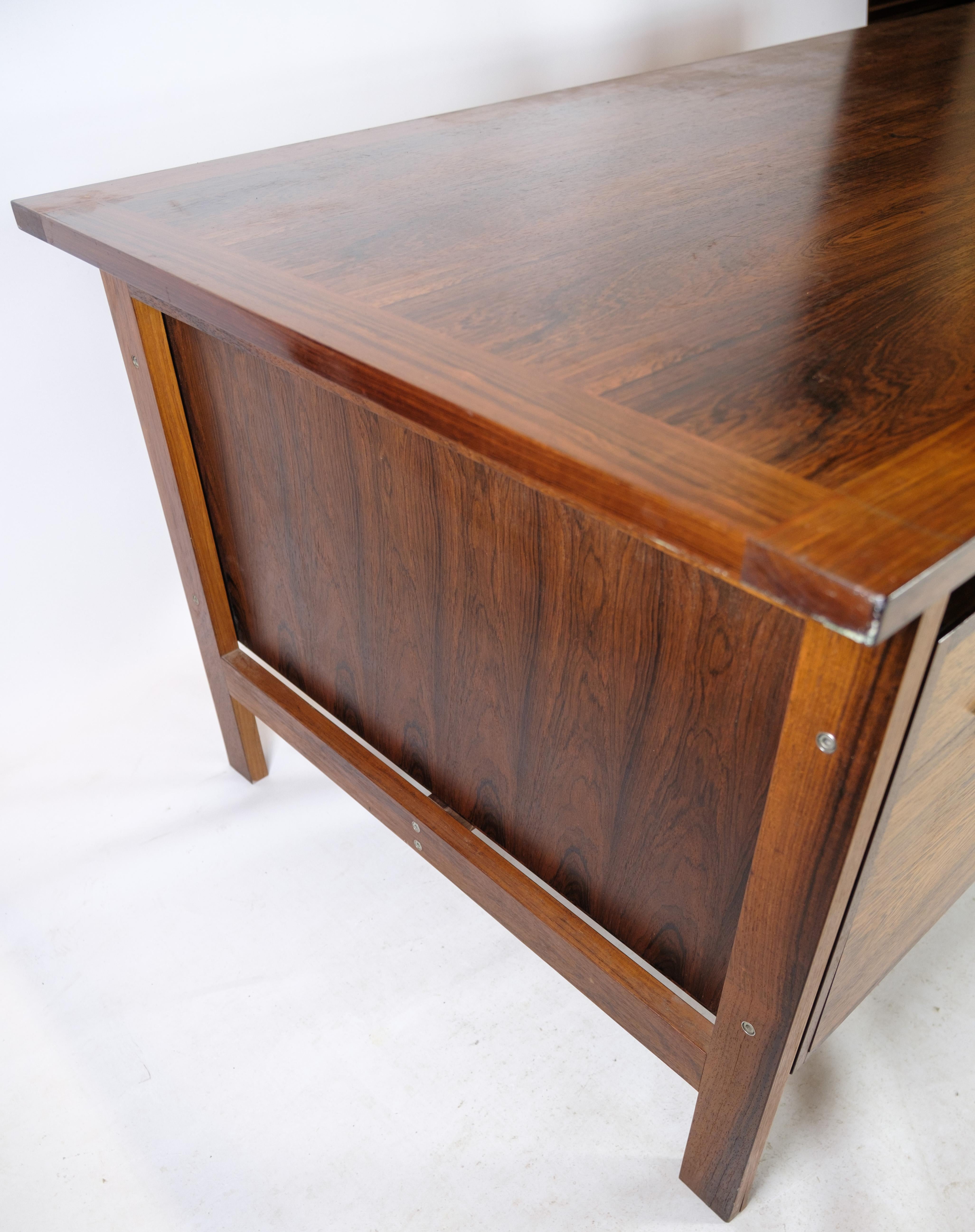 Freestanding Desk Of Danish Design In Rosewood By Bjerringbro Furniture For Sale 6