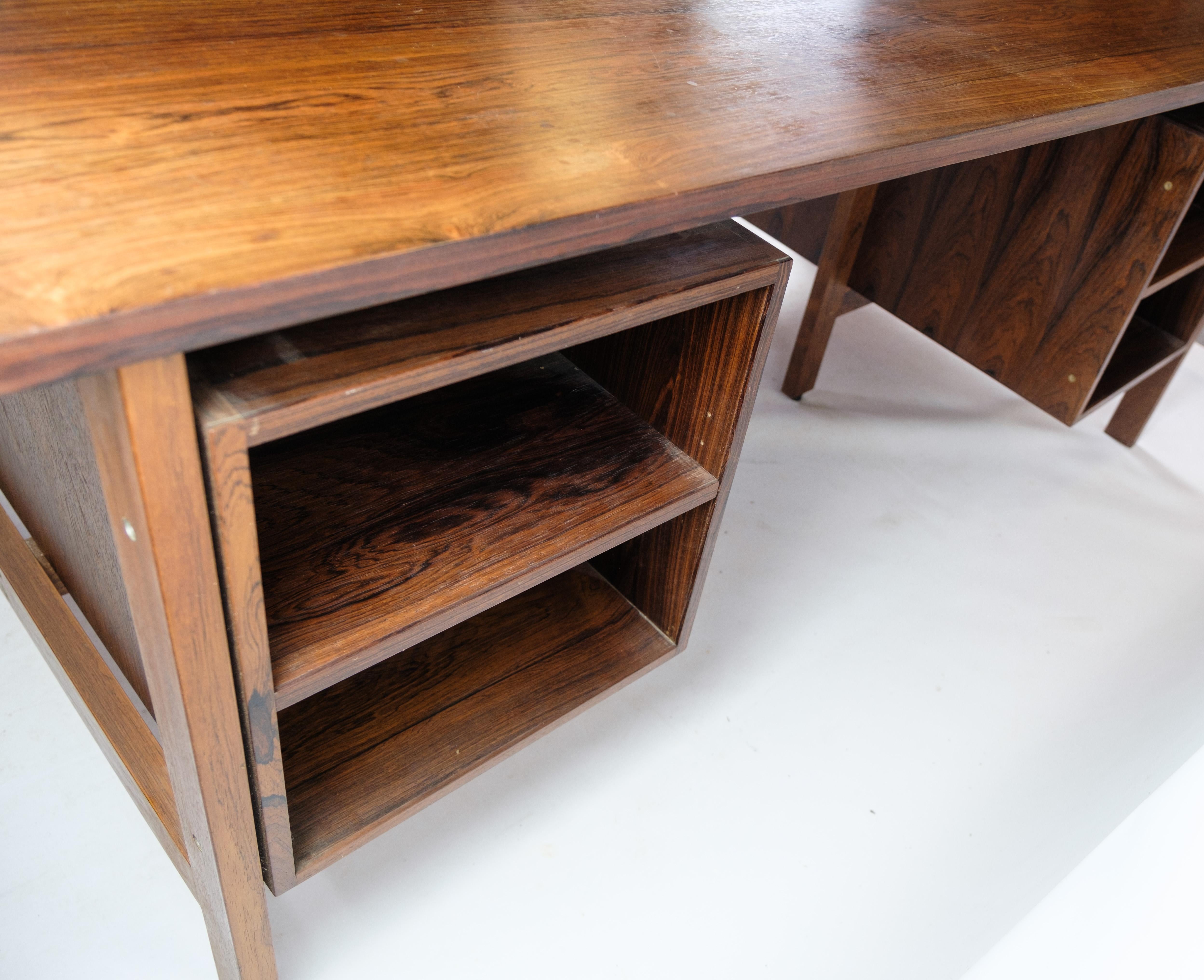 Freestanding Desk Of Danish Design In Rosewood By Bjerringbro Furniture For Sale 7