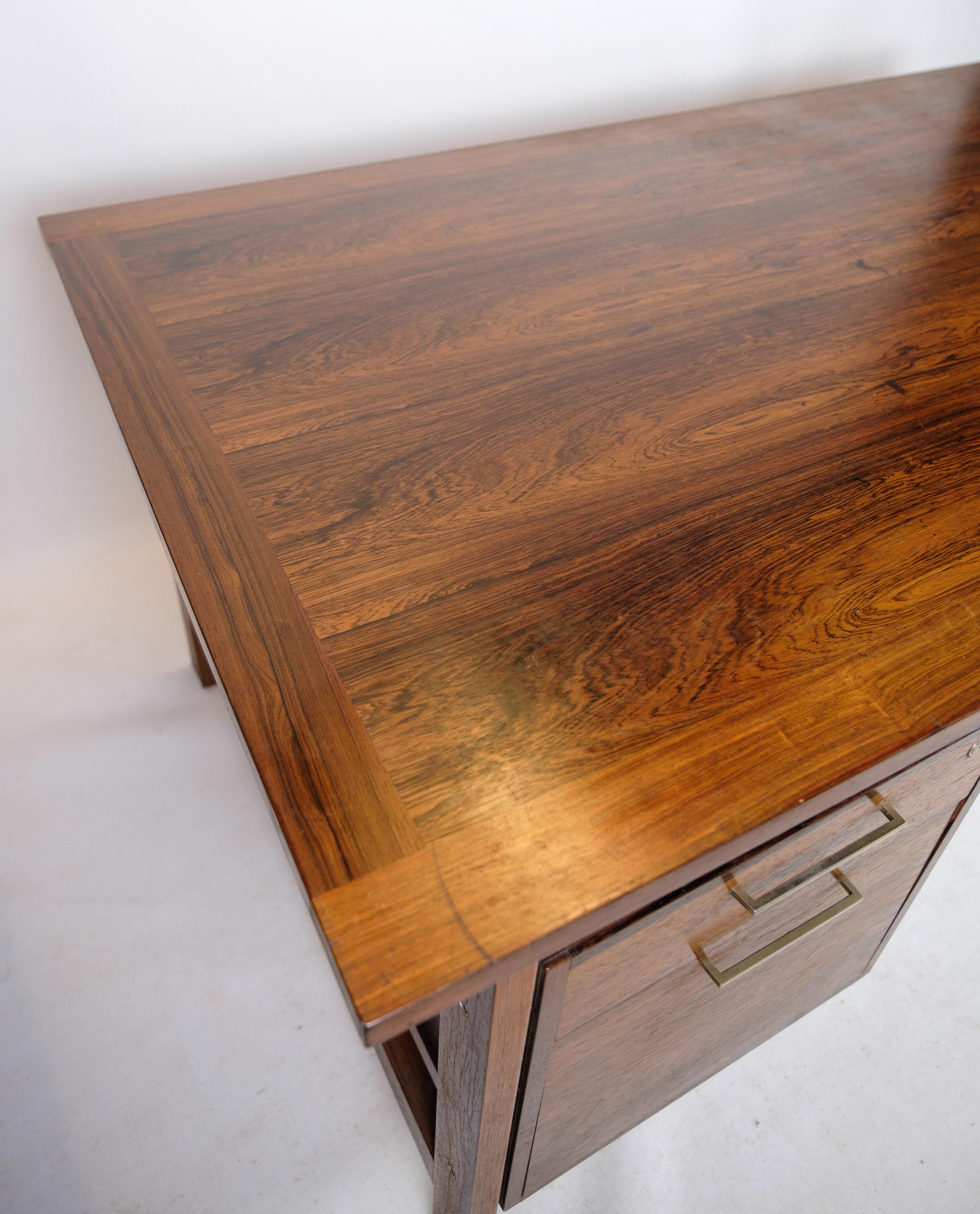Freestanding Desk Of Danish Design In Rosewood By Bjerringbro Furniture For Sale 9