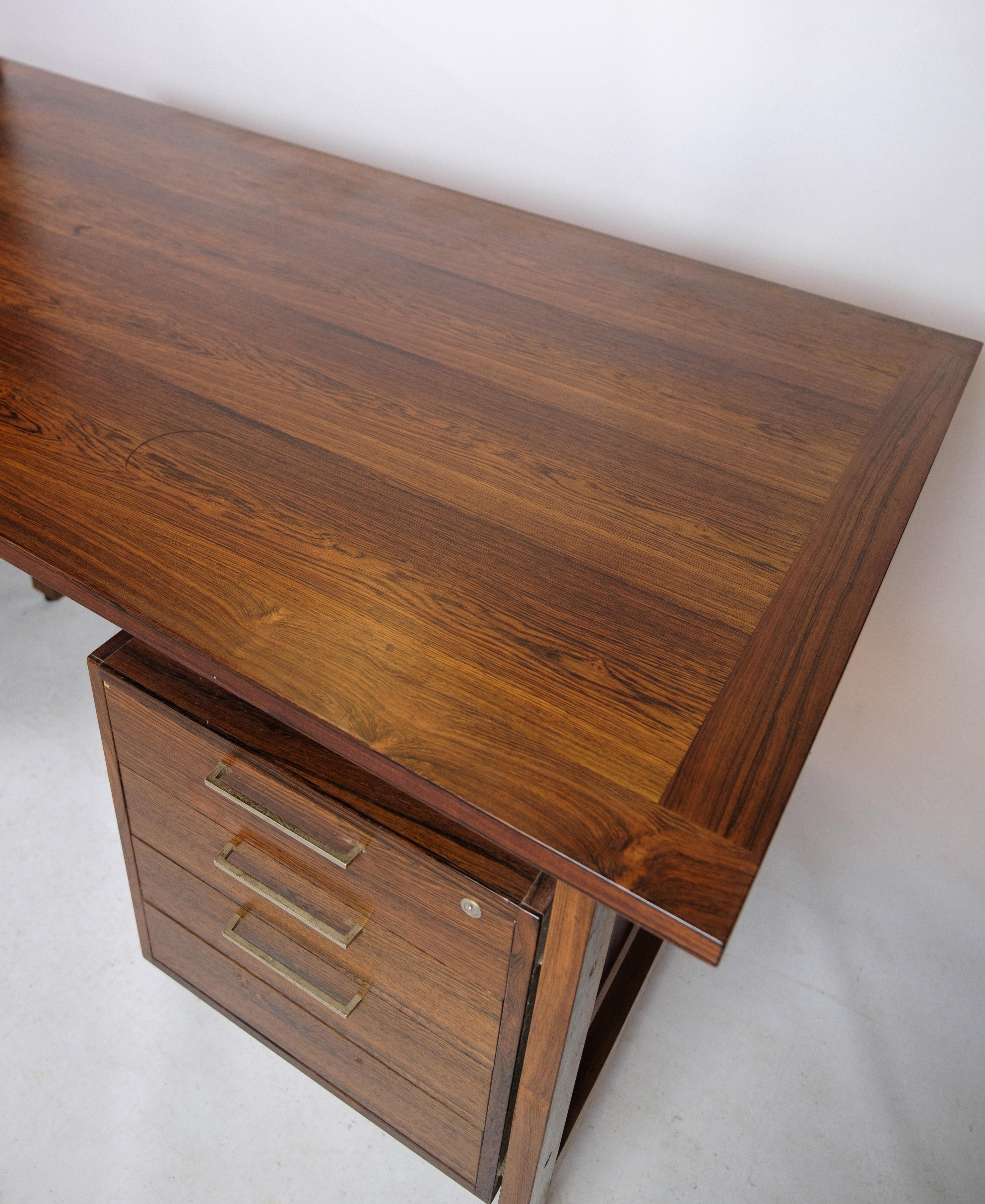 Freestanding Desk Of Danish Design In Rosewood By Bjerringbro Furniture For Sale 10