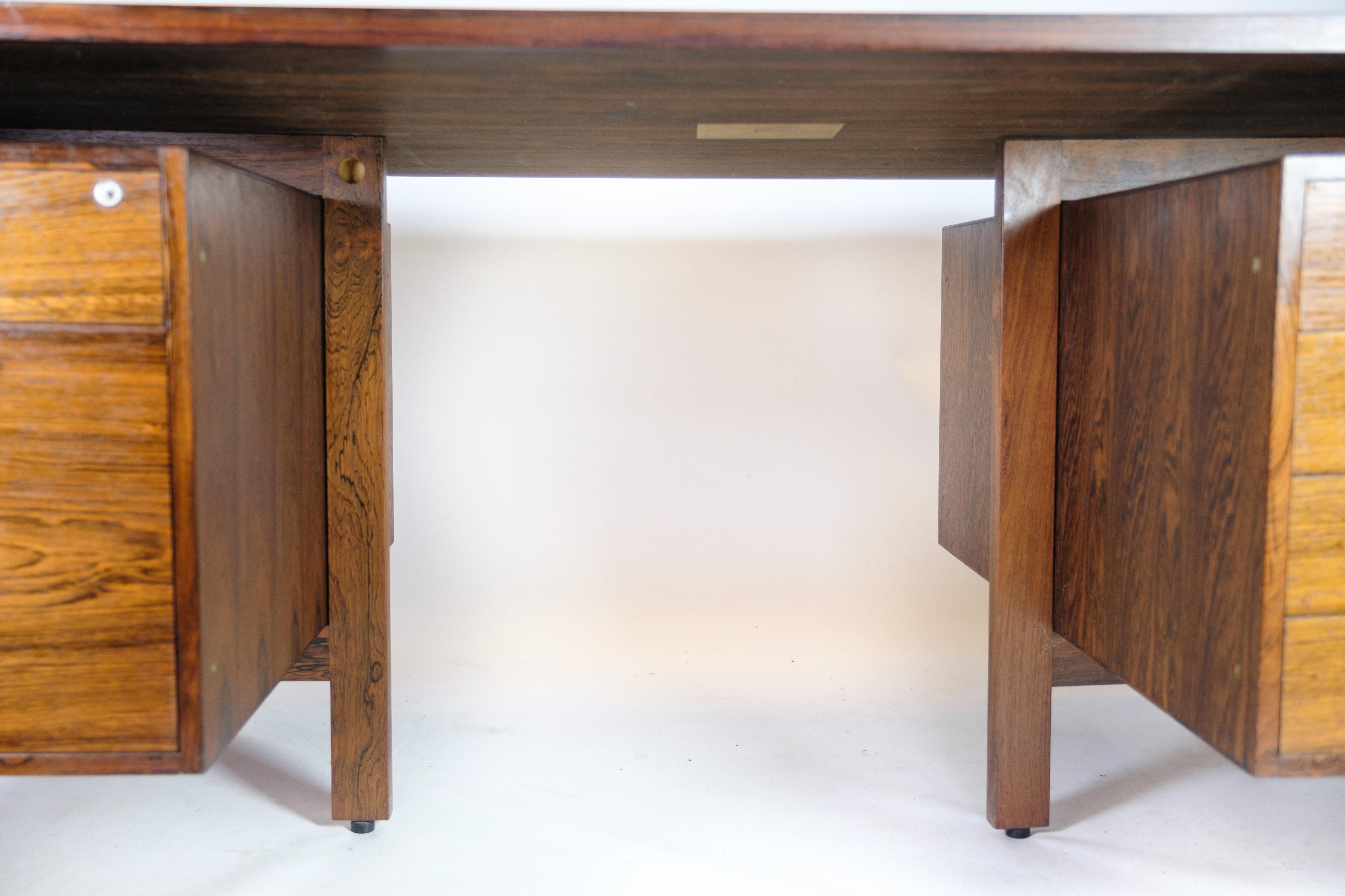 Freestanding Desk Of Danish Design In Rosewood By Bjerringbro Furniture For Sale 11