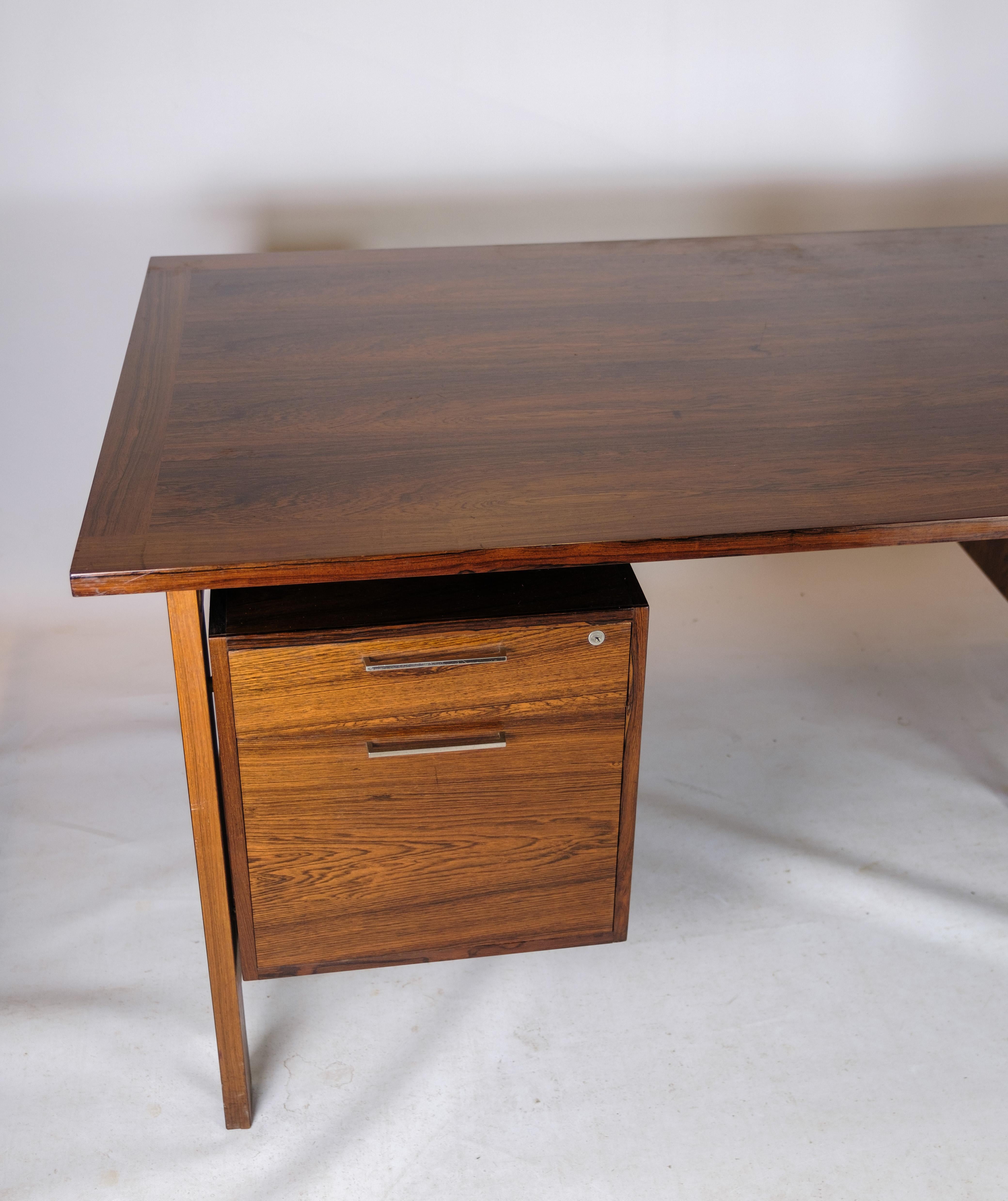 Mid-Century Modern Freestanding Desk Of Danish Design In Rosewood By Bjerringbro Furniture For Sale