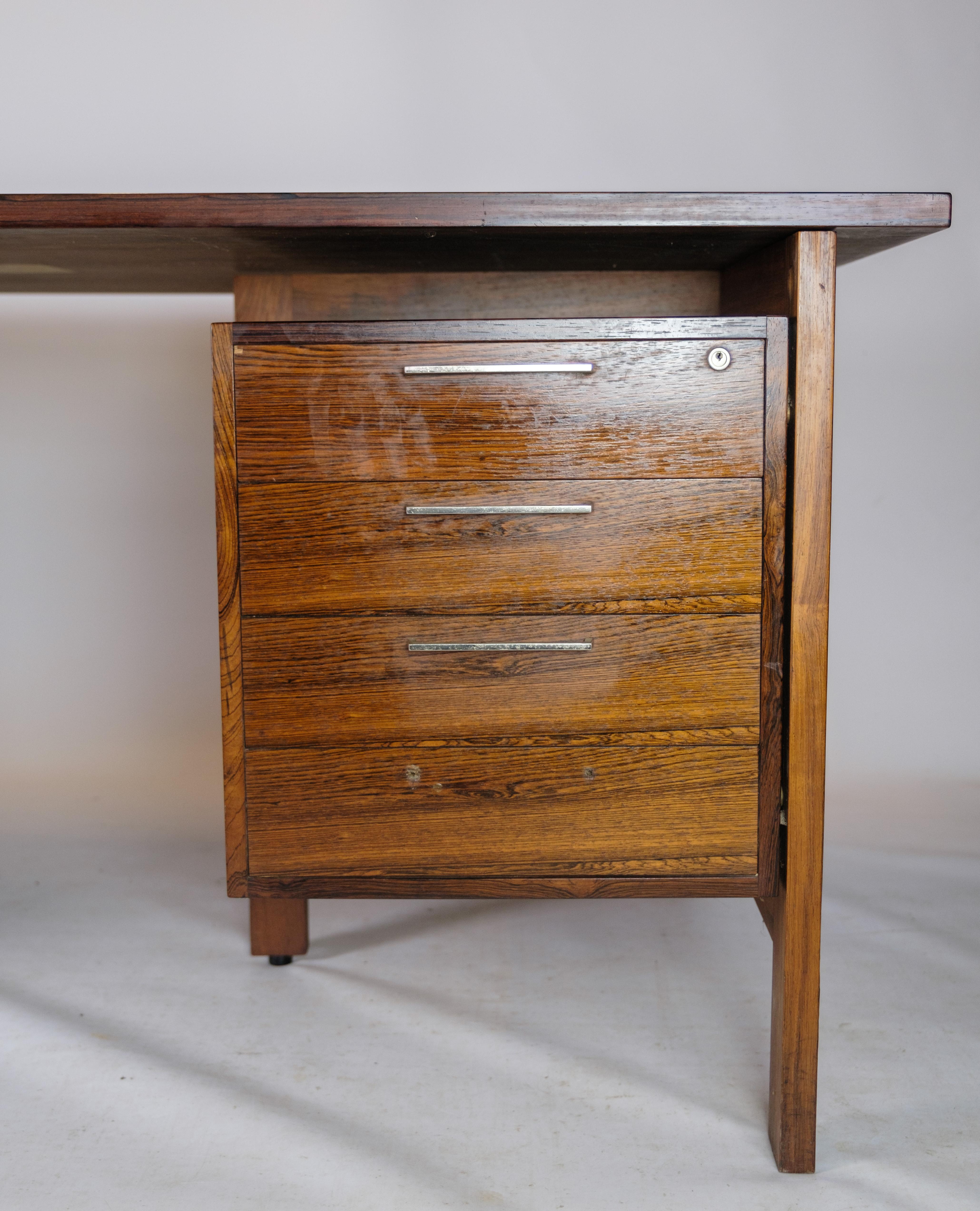 Mid-20th Century Freestanding Desk Of Danish Design In Rosewood By Bjerringbro Furniture For Sale
