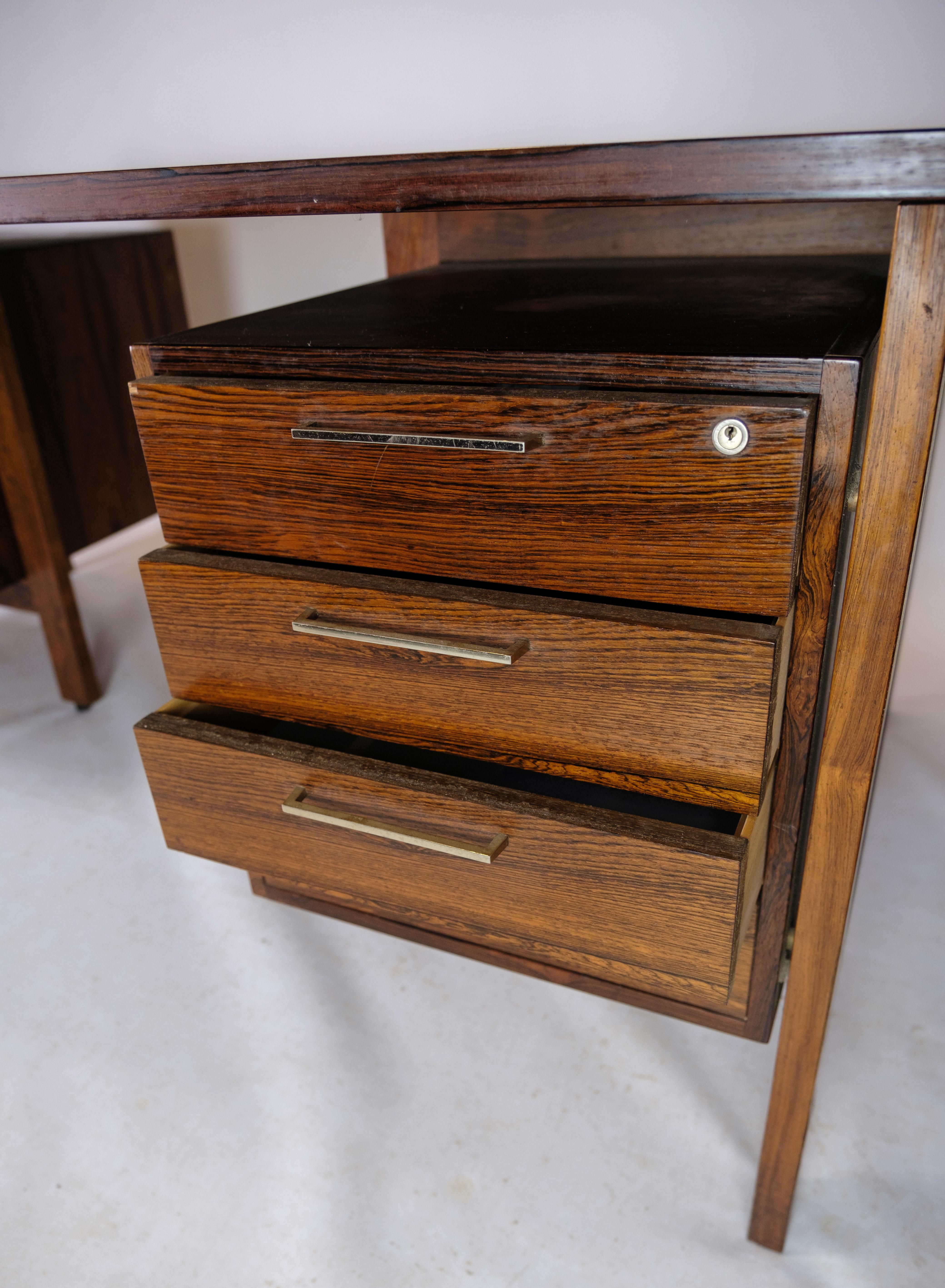 Freestanding Desk Of Danish Design In Rosewood By Bjerringbro Furniture For Sale 3