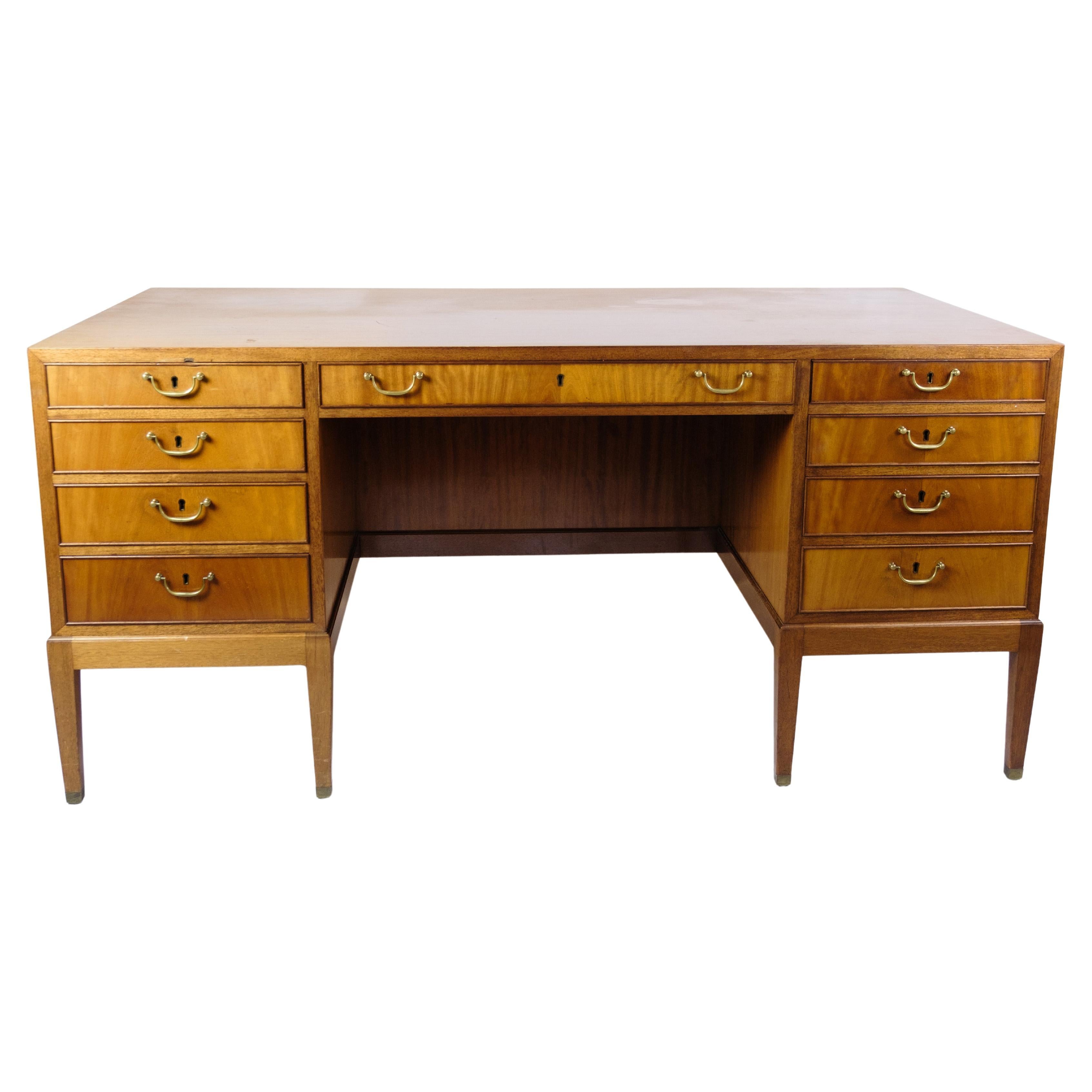 Freestanding Diplomat Desk Made In Mahogany By Fritz Henningsen From 1930s For Sale
