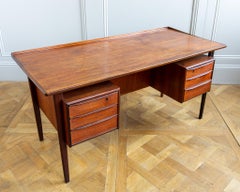 Freestanding Early 1961 Peter Løvig Danish Teak Executive Desk - Early model