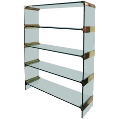 Freestanding Glass Shelving or Display Unit by Pace, USA, circa 1975