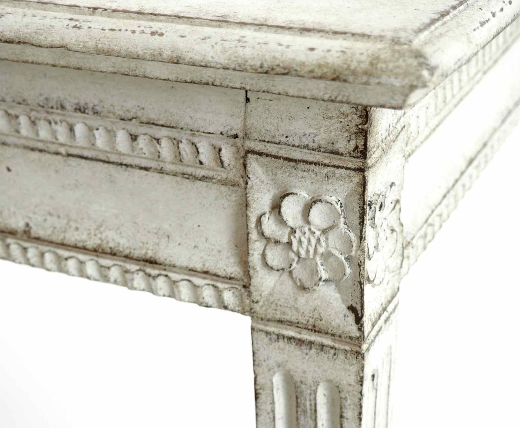 18th Century Freestanding Gustavian Console Table, with One Drawer, 1790