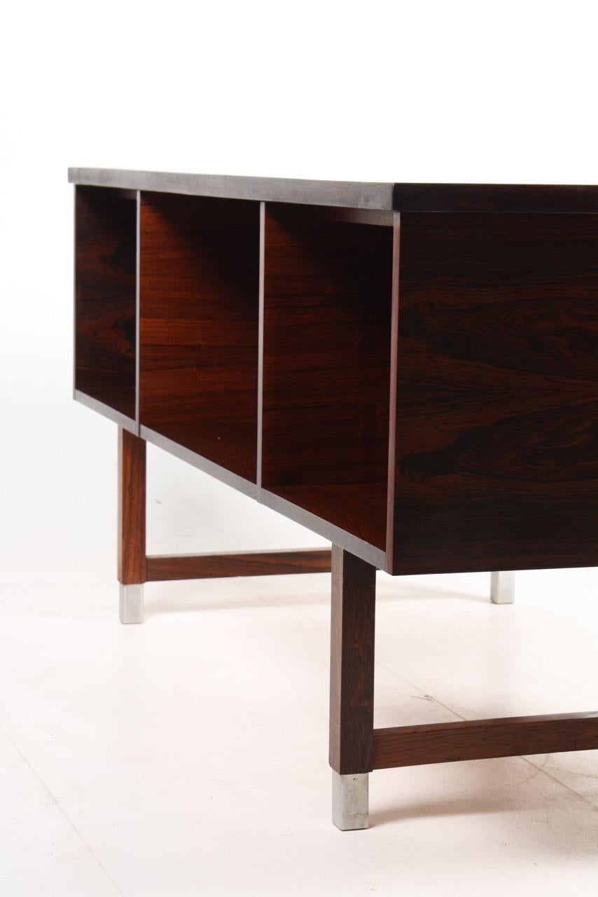 Danish Freestanding Midcentury Desk in Rosewood, Made in Denmark