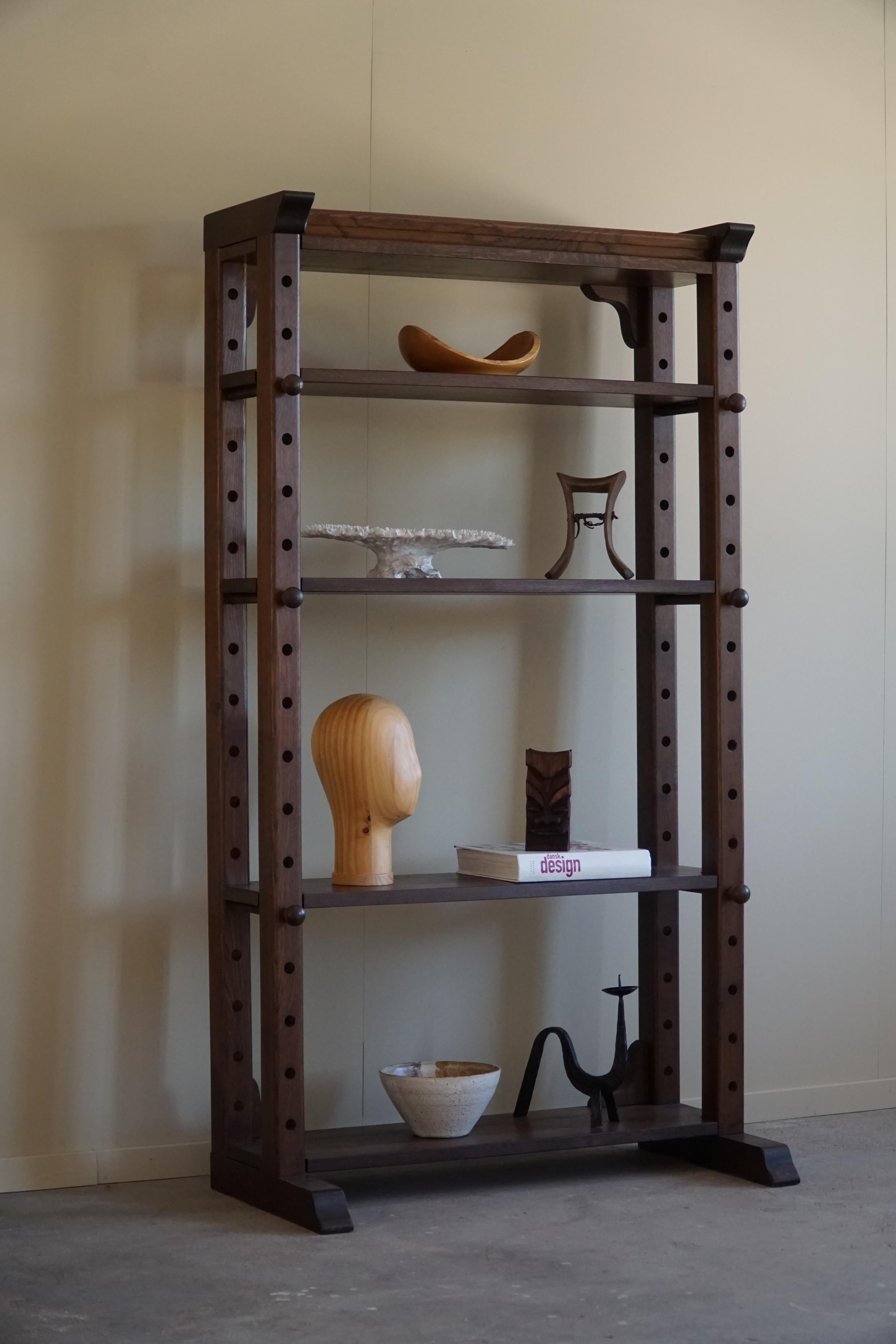 Freestanding Mid-Century Modern Shelf Unit in Solid Wood, Made in the 1960s For Sale 4