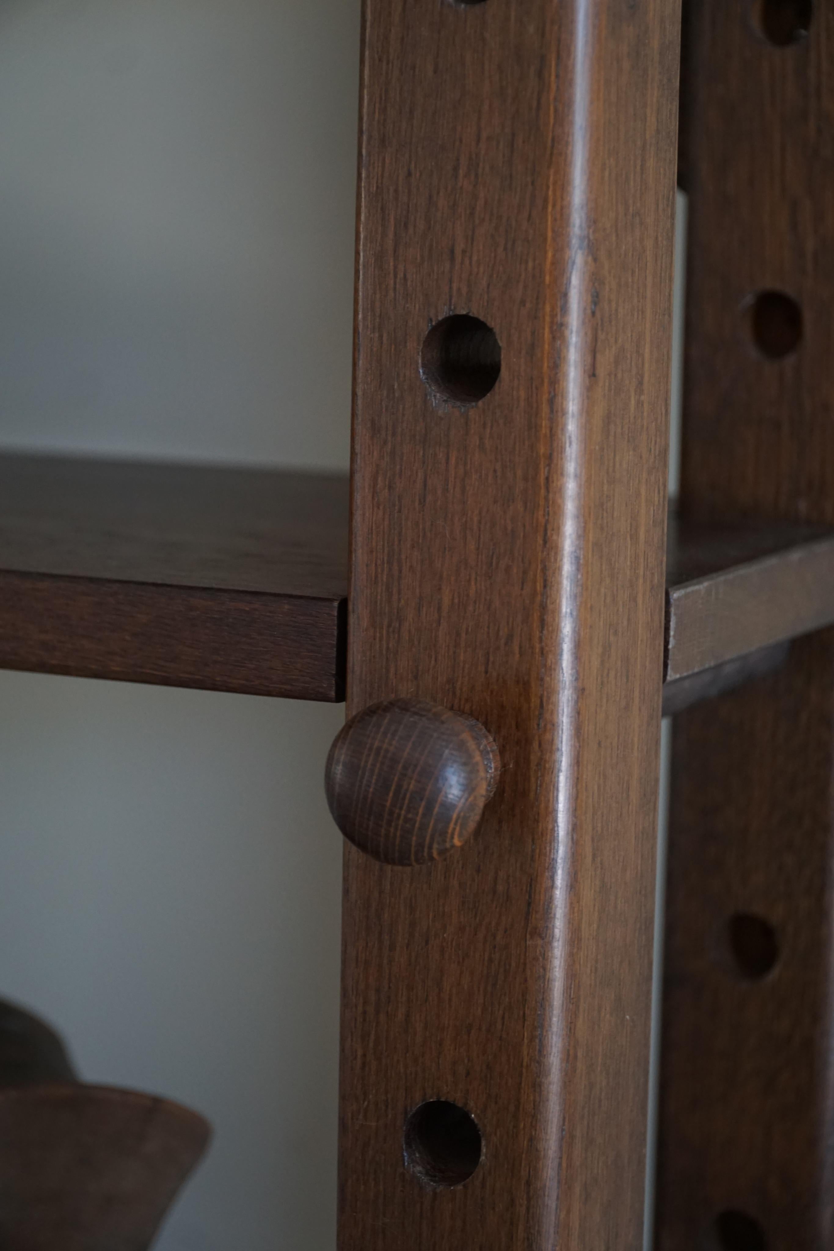 Beech Freestanding Mid-Century Modern Shelf Unit in Solid Wood, Made in the 1960s For Sale