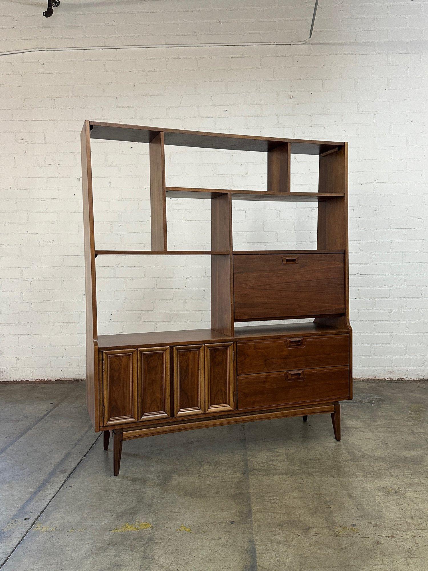 Mid-Century Modern Freestanding Mid Century Wall Unit / Room Divider For Sale