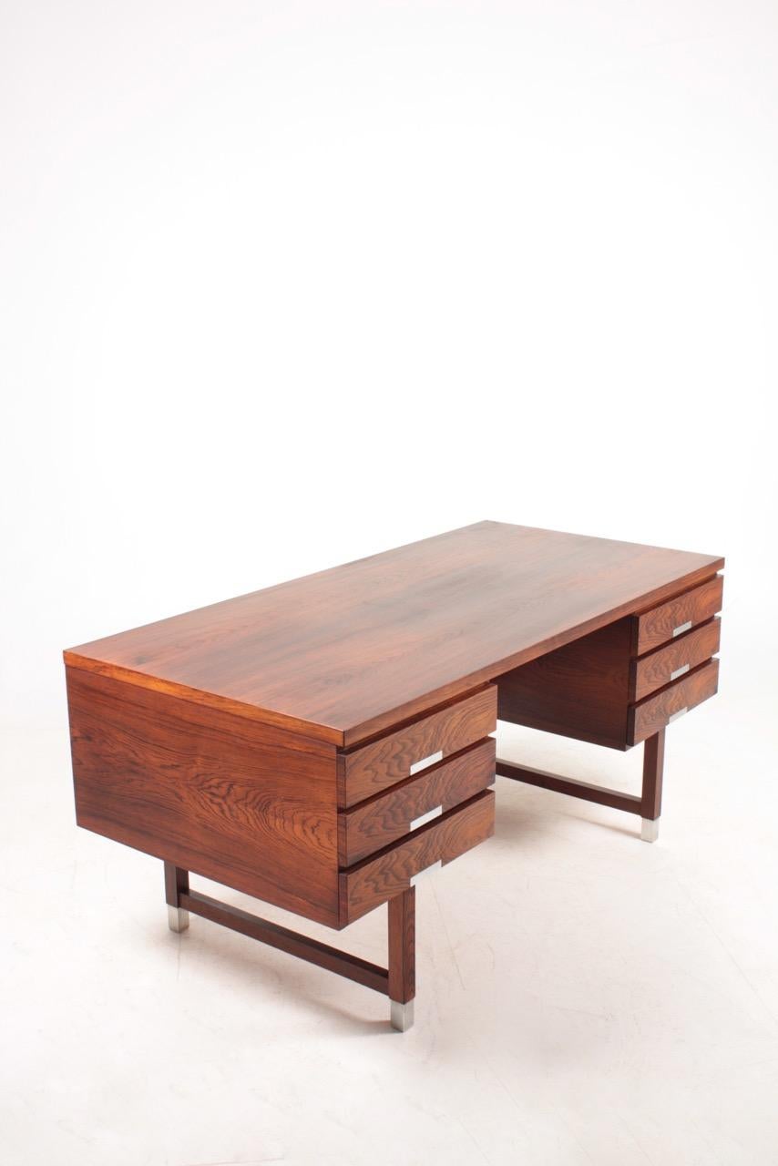 Mid-20th Century Freestanding Midcentury Desk in Rosewood, Designed by Ejgil Petersen, 1960s