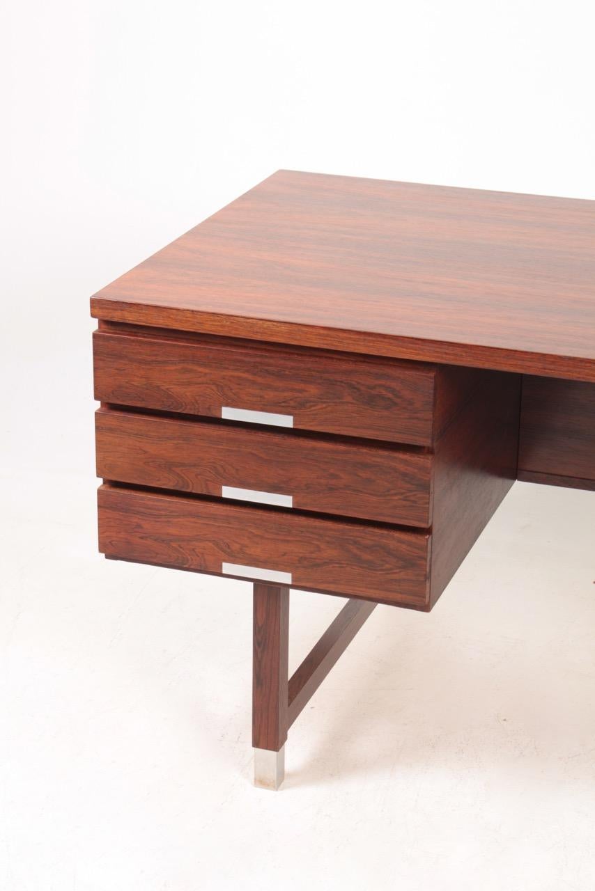Danish Freestanding Midcentury Desk in Rosewood, Made in Denmark