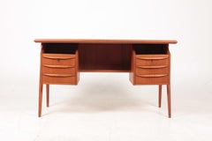 Freestanding Midcentury Desk in Teak, Made in Denmark, 1960s