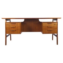 Freestanding 'Model 75' Teak Desk by Gunni Omann for Omann Jun, 1960s